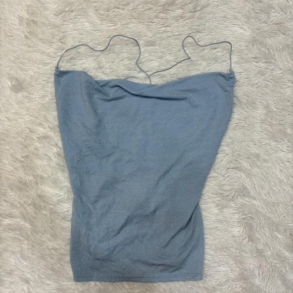 Urban Outfitters Jessica Cowl Neck Strappy Back Jewel Blue Cami - Picture 3 of 5